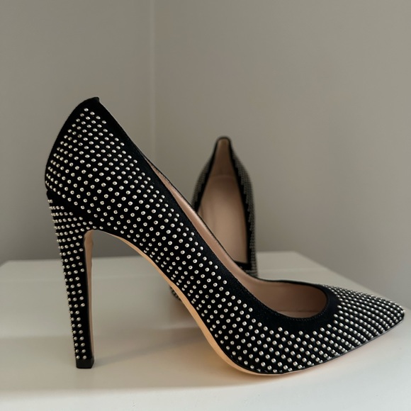 Club Monaco Black Suede Heels size 37. - Picture 1 of 9